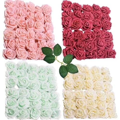 30Pcs Artificial Flower Bouquet Foam Rose Head For Home Wedding Birthday Party Decor Fake Flower Valentines Day Girlfriend Gift