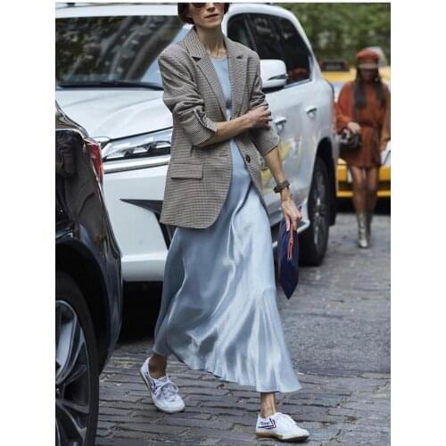 Classic design triacetate Satin luxury minimalist suspender dress for all seasons