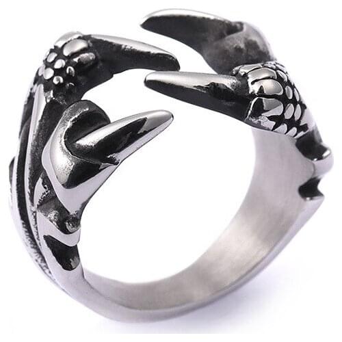 Personality Creative Dragon Tattoo Jewellery Fashion Trends Mens Titanium Steel Ring