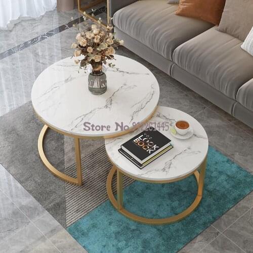 Light Luxury Small Family Marble Tea Table Living Room Household Tea Table Nordic Simple Modern Sofa Flower Table