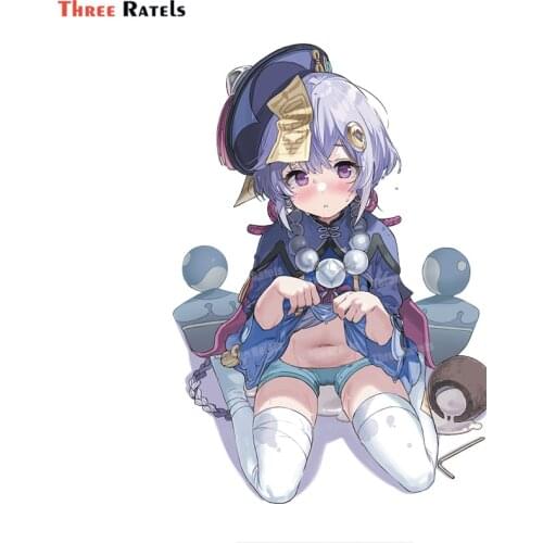 Three Ratels A173 Cute Anime Girl Qiqi Genshin Impact Sticker For Passat b8 Skateboard&Motorcycle&Laptop Toy Waterproof Decal