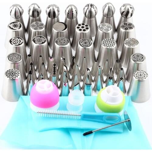 72Pcs/Set Russian Spherical Ball Cream Nozzle Pastry Cream Stainless Steel Icing Piping Tips Set Cakes Decorating Baking Tools