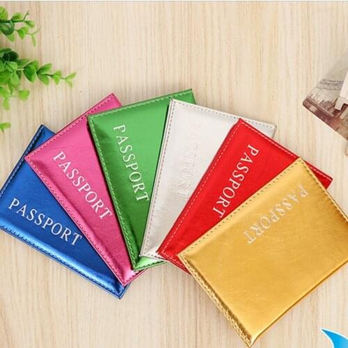 Travel Accessories Shiny Passport Holder Covers Men Women PU Leather ID Business Card Bag Fashion Organizer Credit Wallet Case