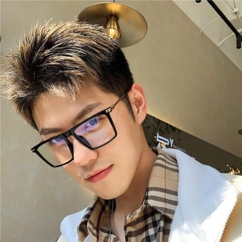 Vazrobe Rectange Eyeglasses Frames Male Black Oversize Glasses Men Prescription Spectacles for Reading Glasses