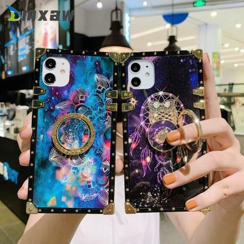 Luxury Phone Case For OPPO Reno 4 Pro 2Z 2F 2 Z 10x zoom F11 Pro F9 F7 A7X Case Square Starry sky Wind chimes Ring buckle Cover