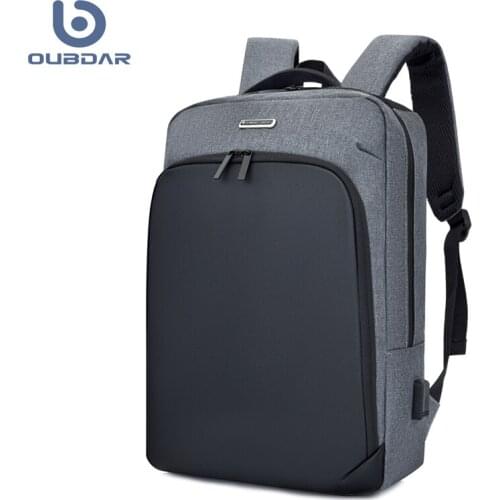 OUBDAR 2020 New Men High Quality Waterproof Backpack Male Casual Oxford USB Charging Anti Theft Travel Back Pack Unisex Bags