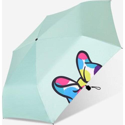 Disney Girls Umbrella Folding Dual Automatic Three Fold Umbrella Anti-Ultraviolet Sun Umbrella Kids Umbrella Gift