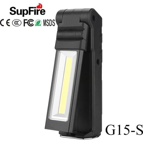 Supfire LED Flashlight Cob Linterna LED Tent Camping Work Light Folding Tool Lamp Magnetic Car Repair Light G15-S CREE Werklamp