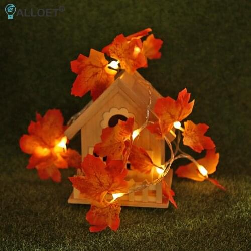 LED String Light Maple Leaf Fairy Garland Lights 2m 10LED Garland Party Decor Vintage Cover Bulb Guard Lamp Pendant