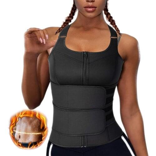 Women Body Shaper Waist Trainer Vest Slim Corset Neoprene Sauna Tank Top Zipper Weight Loss Waist Shaper Waistband