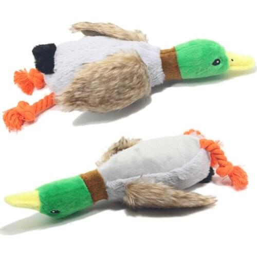1pc Dog Toys Squeak Chew Sound Toy Fleece Durability Plush Duck Shape Pet Toys For Dogs Cat Pets Products Teddy Chihuahua