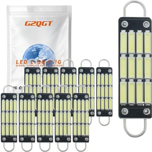 100x Rigid Loop Festoon 44mm 7020 12 SMD Car LED 562 567 564 1.73" Reading Bulb Dome Light Auto Interior Trunk License Lamp 12V