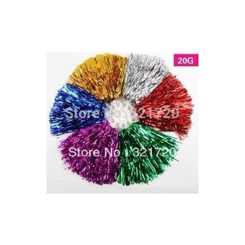 20g Cheerleader pompoms (24 pieces/lot) Sports supplies Cheerleading pompons Color and handle can choose Free shipping