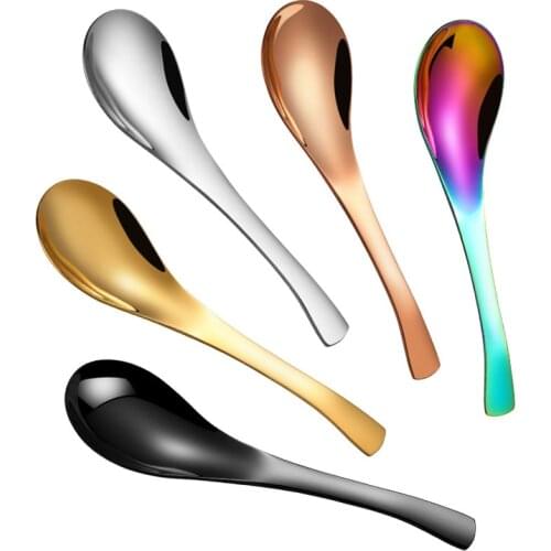 304 Stainless Steel Coffee Spoon Soup Meal Food Spoons Kids Ice Cream Dessert Mini Spoon Kitchen Dinner Tableware Drop Shipping