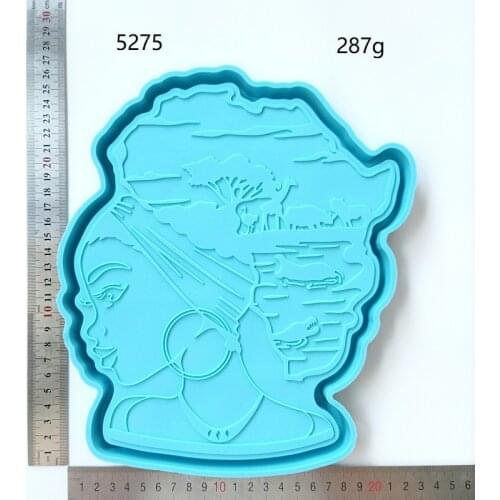 African Goddess Head Tray Coaster Holder Silicone Mold for DIY Crystal Epoxy Resin Mold Home Coaster Making Tools for Resin