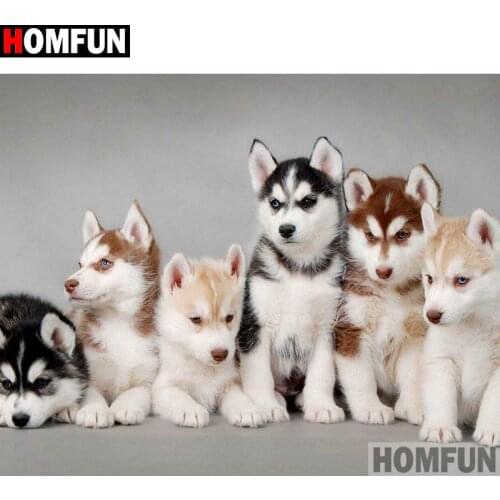 HOMFUN Full Square/Round Drill 5D DIY Diamond Painting "Animal dog" Embroidery Cross Stitch 5D Home Decor Gift A14361