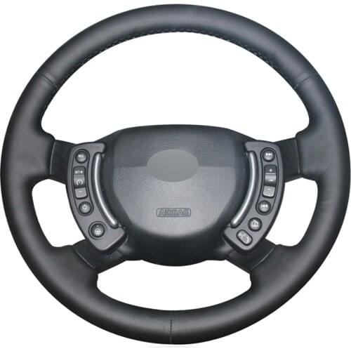 Black PU Faux Leather DIY Hand-stitched Car Steering Wheel Cover for Land Rover Range Rover 2003-2012