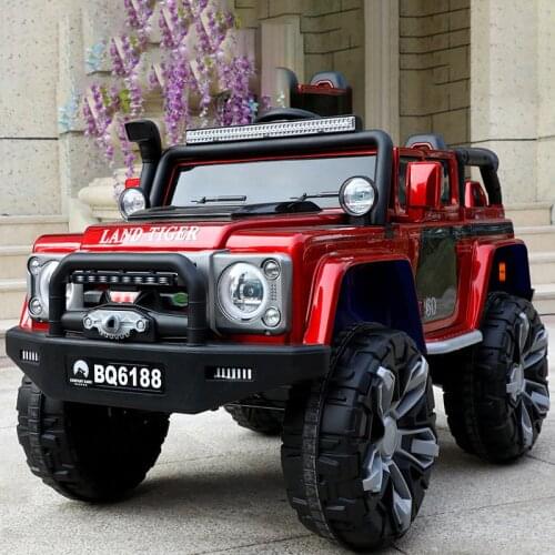 Childrens electric four-wheel drive SUV toy car super large double boy remote charging four wheel adult can sit
