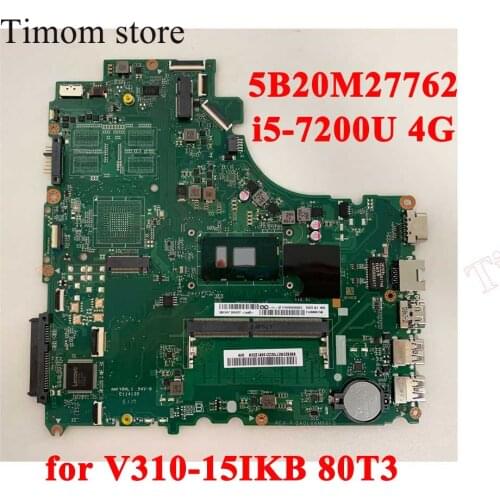 For Lenovo V310-15IKB 80T3 Laptop Integrated Motherboard DA0LV6MB6F0 REV.F 100% Original Test FRU 5B20M27762 WIN I5 7200U UMA 4G