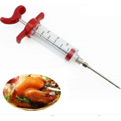 Seasoning Spice Syringe Meat Injector Accessories Stainless Steel Needle Barbecue Turkey Meat Marinade Sauce Injectors