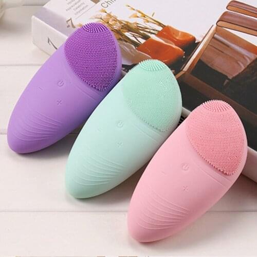 Mini Electric Face Cleaning Brush Silicone Face Massage Waterproof Washing Machine Sonic Vibracion Deep Pore Cleaner Tools