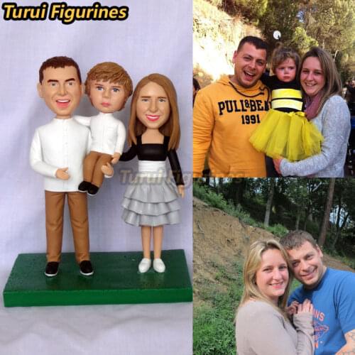 Turui Figurines custom Party DIY Decorations family souvenirs gift present miniature child kids face statue from photo favor