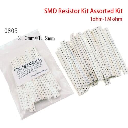0805 SMD Resistor Kit Assorted Kit 1ohm-1M ohm 1% 33valuesX 20pcs=660pcs Sample Kit