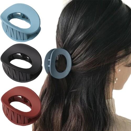 Korea Simple Matte Hair Claws Clamps Oval Solid Color Hair Clips Hair Accessories For Women Colorful Hairpin Ponytail Headwear