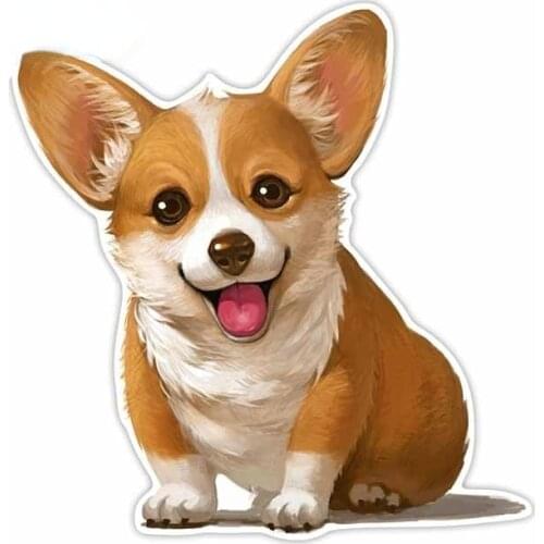 Beautiful Cute Corgi Dog Car Stickers Waterproof Vinyl Windows Door Scratch-Proof Protector Decal Custom Printing kk13*13cm