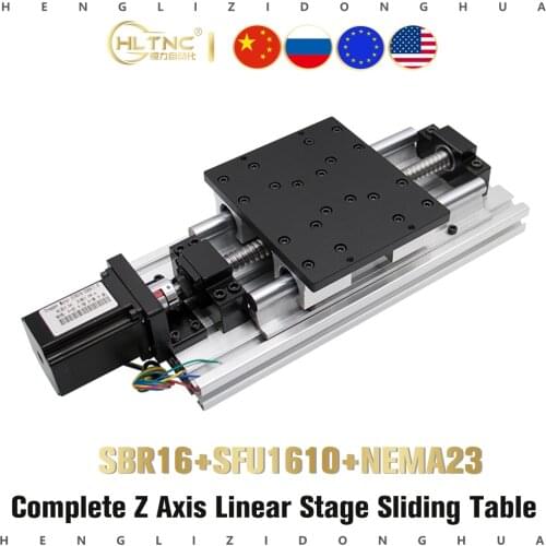 Linear Module Sliding Table With Ballscrew SFU1610 and Linear Guides SBR16 SBR16UU NEMA23 3A 1.2N 2N 3N Stepper Motor For Z Axis
