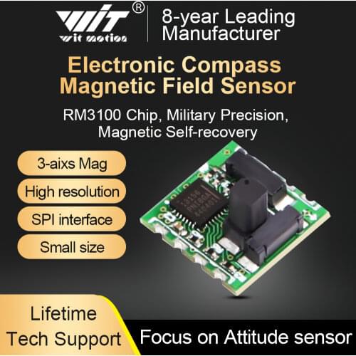 WitMotion RM3100 Military-Grade Magnetometer Compensation Chip, PNI RM3100 High-Accuracy Magnetometer Geomagnetism,SPI Interface