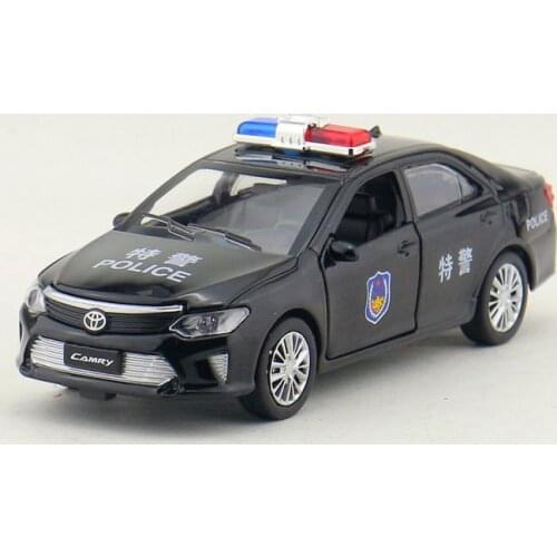 1:32 Scale/Diecast Model Toy Car Vehicle/TOYOTA Camry Police/Sound & Light/Pull back/Educational Collection/Gift For Children