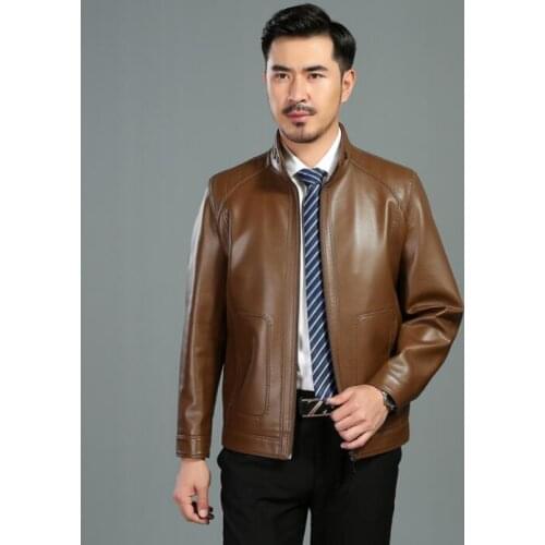 Mens leather jacket business motorcycle coat men casual jackets Middle-aged thicken clothes jaqueta de couro street fashion