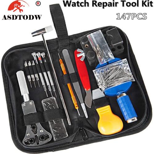 Watch Repair Tool Kit Professional Spring Bar Watch Band Link Pin Tools Set with Carrying Case