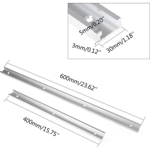 OOTDTY 400/600mm T-tracks Aluminum Slot Miter Track Jig Fixture For Router Table Bands