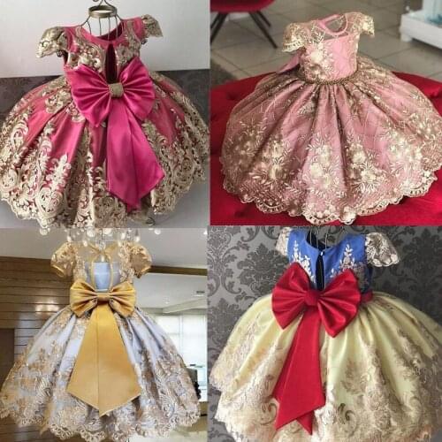 Newborn Baby Girl 1 Year Birthday Dress Tutu First Christmas Party Cute Bow Dress Infant Christening Gown Toddler Girls Clothes
