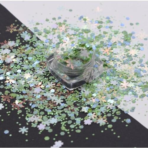 PrettyG 10g-200g Christmas Shape Mix Nail Glitter For Xmas Art Decoration Nail Design Gel Body painting Makeup DIY Decoration