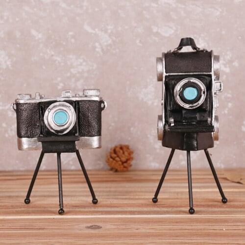 Retro Tripod Camera Model Figurine Ornaments Crafts Shop Window Personalized Furnishings Soft Decorations Photography Props