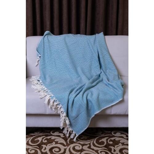 Luxury Pre-Wash %100 Turkish Cotton Diamond Model, Fisrt Person Blue Blanket