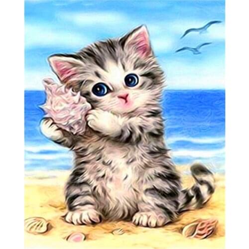 Animal Cat Landscape DIY Embroidery Cross Stitch 11CT Kits Craft Needlework Set Printed Canvas Cotton Thread Home Room