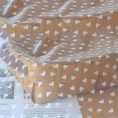 1.55m Wide Peach Heart Mesh Fabric Slightly Elastic Mesh Lace Fabric 9 colors Can Choose Bottoming Shirt Dress Underwear