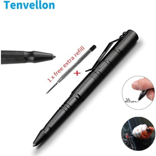 Tenvellon Tactical Pen Self Defense Supplies Security protection personal defense tool Tungsten Steel defensa personal Black