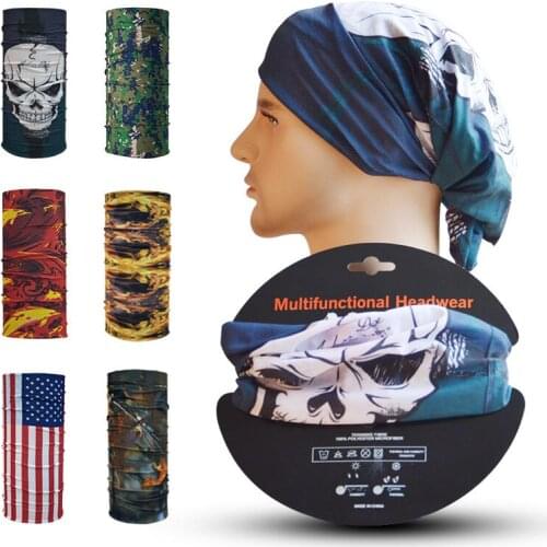 Multi-purpose Skull Sport Neck Hoods Muts Outdoor Riding Seamless Magic Headscarf Hoods Camouflage Printe Hip Hop Hats Caps Men