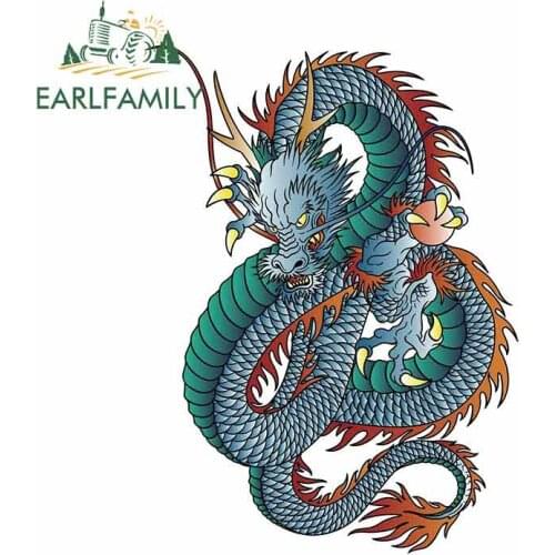 EARLFAMILY 13cm x 9.5cm For Japanese Dragon Graffiti Sticker Anime Personality Creative Stickers Body For Car Vinyl Car Wrap