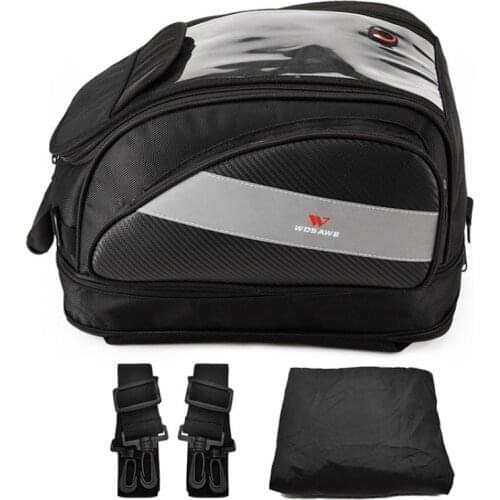 Wosawe Off-Road Motorcycle Fuel Tank Bag Waterproof Oxford Cloth Headphone Line Jack Touch Screen Racing Helmet Bag Tail Bag