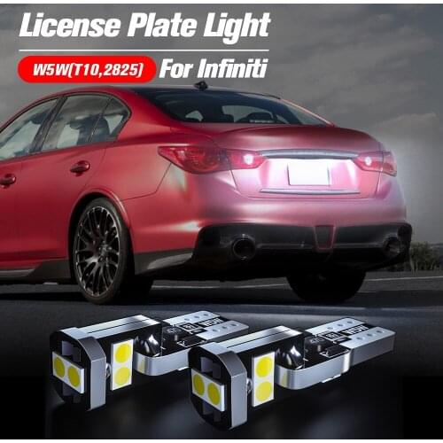 2pcs LED License Plate Light Bulb W5W T10 168 Lamp Canbus For Infiniti JX35 Q40 Q45 Q50 Q60 Q70 Q70L QX50 QX56 QX60 QX70 QX80