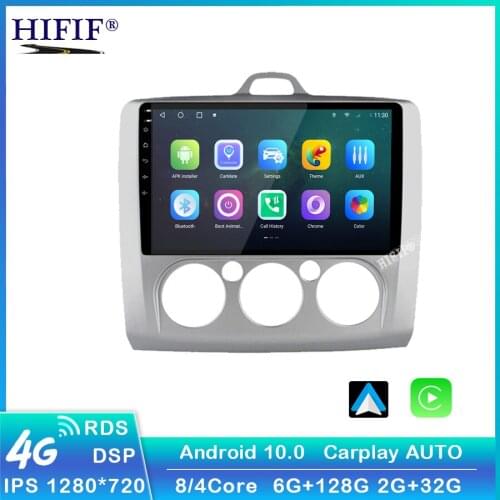 9 inch Android 10 Car Radio For ford focus EXI MT 2 3 Mk2 2004 2005 2006 2007 2008 2009-2011 2Din GPS Multimedia Player