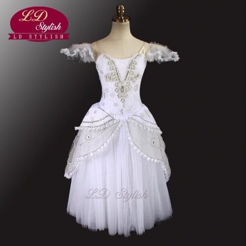 White Fairy Ballet Tutu Dress Classical Ballet Tutu Dancewear Adult Beautiful Ballet Costumes Wholesale Hot Selling LD0008D