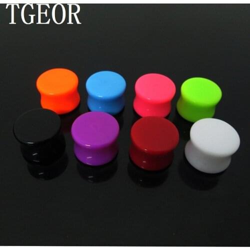 Free shipping NICE piercing body jewelry 1 Pair mixed gauges solid colors ear expander saddle acrylic ear plug GOOD