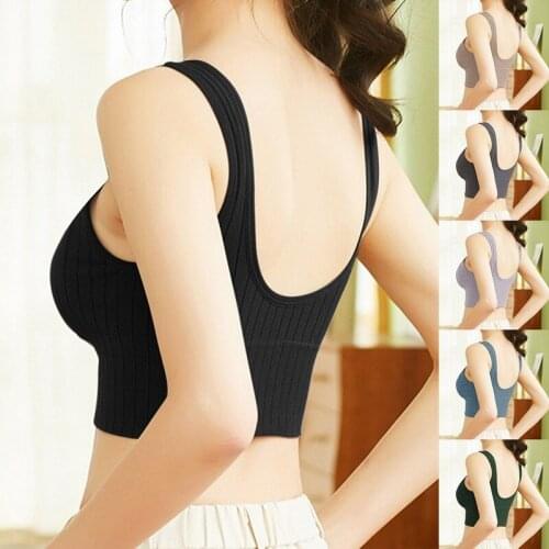 Seamless Top Women Wireless Female Bra Padded Sports Tube Top Cropped Top U-Shaped Back Breathable Bralette Womens Underwear